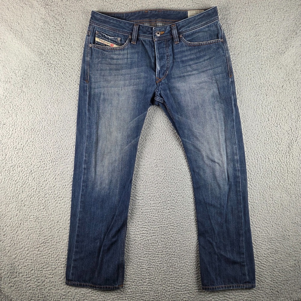 Diesel Viker Jeans Mens 33x30 (33x29) Blue Straight Leg Button Fly Denim